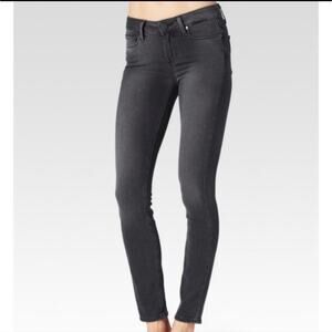 PAIGE Verdugo Mid Rise Ankle Crop Stretch Black Smoke Skinny Jean Size 27